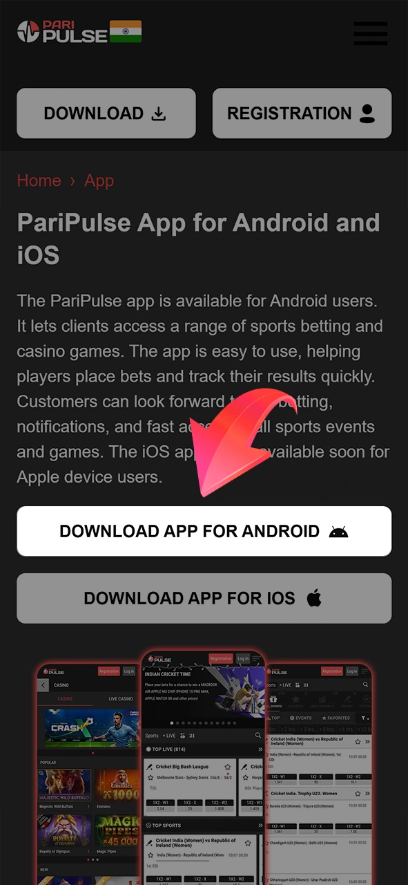 Use the button to start downloading the PariPulse app.