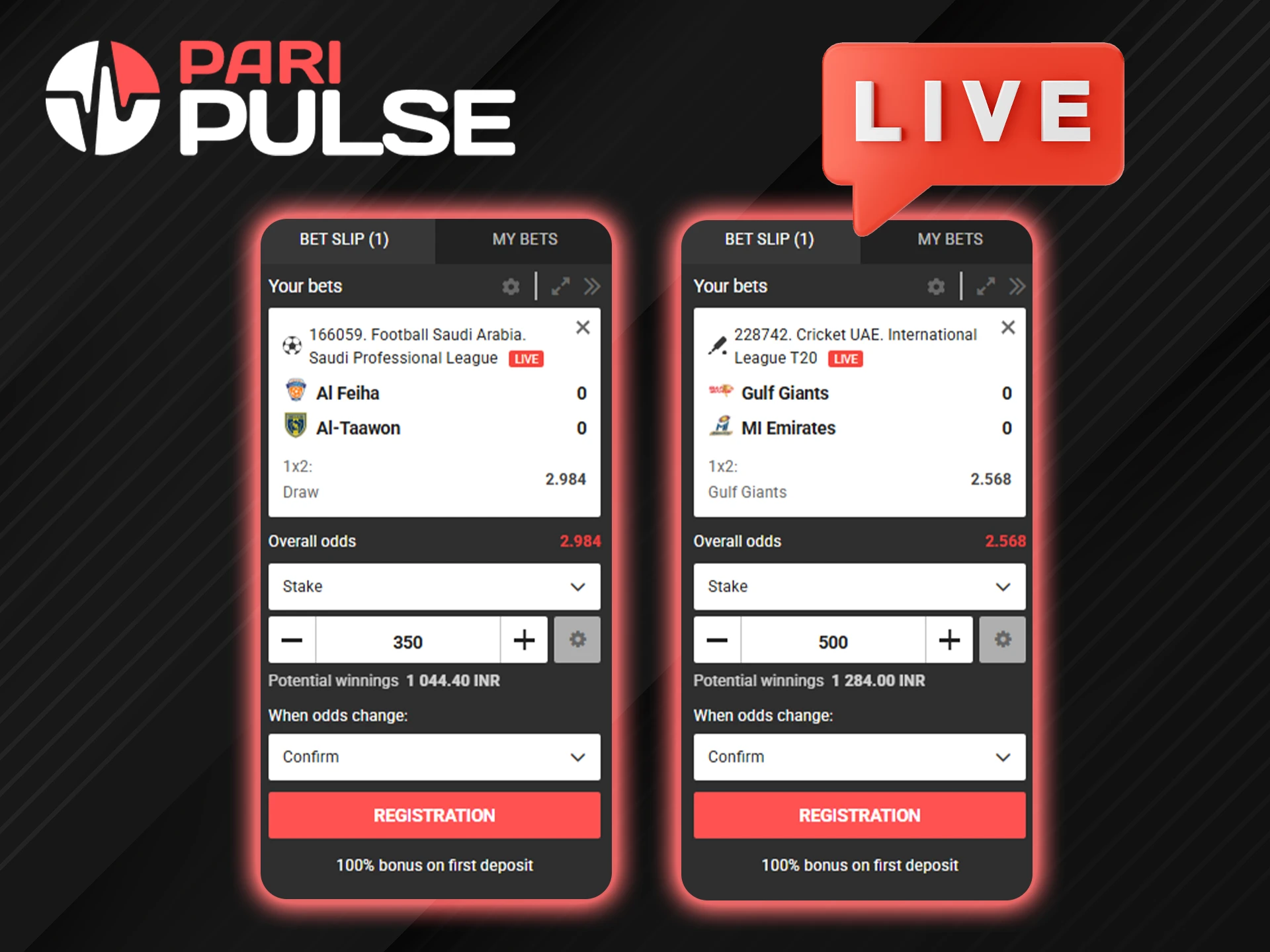 PariPulse offers live betting.
